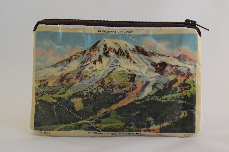 National Park Vintage Postcard Custom Coin Purse Earbud Holder Wallet with Key Ring Find Your Parks image 2