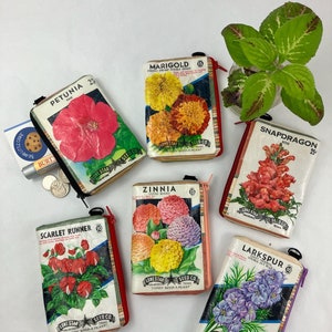 Vintage Lone Star Seed Flower Seed Packet Zippered Coin Purse