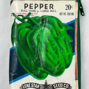 Vintage Lone Star Seed Vegetable Seed Packet Zippered Coin Purse image 3