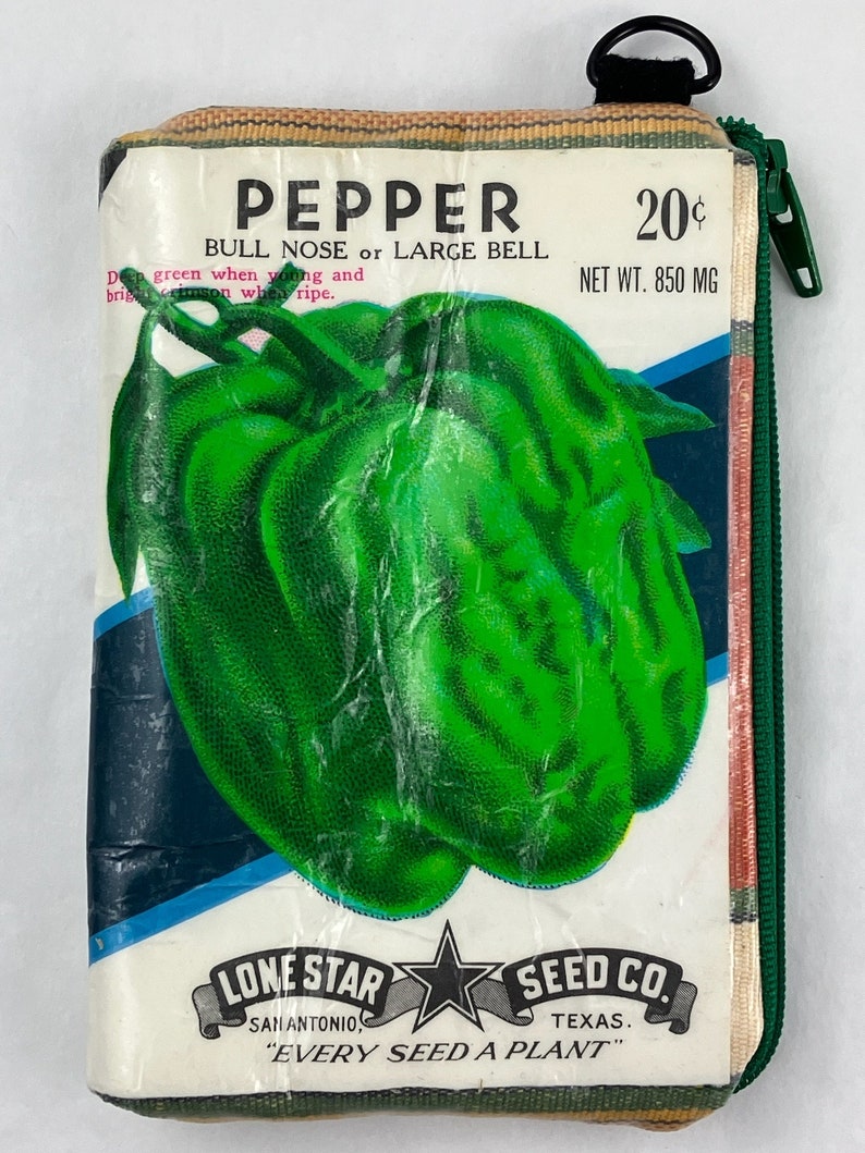 Vintage Lone Star Seed Vegetable Seed Packet Zippered Coin Purse image 3