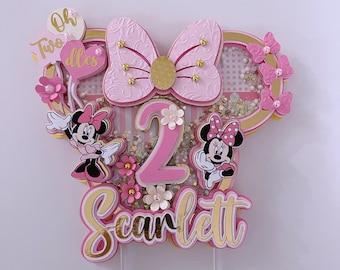 Minnie Mouse Cake Topper, Minnie Cake Topper, Minnie Boutique, Pink Minnie Topper, Minnie Birthday Party, Minnie Mouse Club House Topper