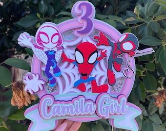 Spidey and Friends Cake Topper, Gwen Spider Cake Topper, Spidey Cake Topper, Spiderman Cake Topper, Spidey Topper, Ghost Spider Cake Topper