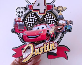Cars Cake Topper, Cars Birthday Party, Cars Party Decor, Cars Cake Decoration, Personalized Cars Cake Topper, Lightning McQueen Cake Topper