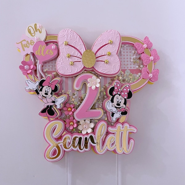 Minnie Mouse Cake Topper, Minnie Cake Topper, Minnie Boutique, Pink Minnie Topper, Minnie Birthday Party, Minnie Mouse Club House Topper