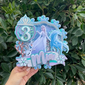 Frozen Cake Topper, Frozen Birthday Party, Frozen Theme Party, Elsa Cake Topper, Frozen Inspired Cake Topper, Snowflake Frozen Cake Topper