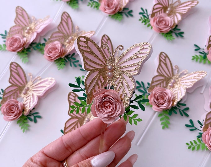 Buutterfly Topper Butterfly Cupcake Toppers, Butterfly Birthday Decoration, Garden Party ...