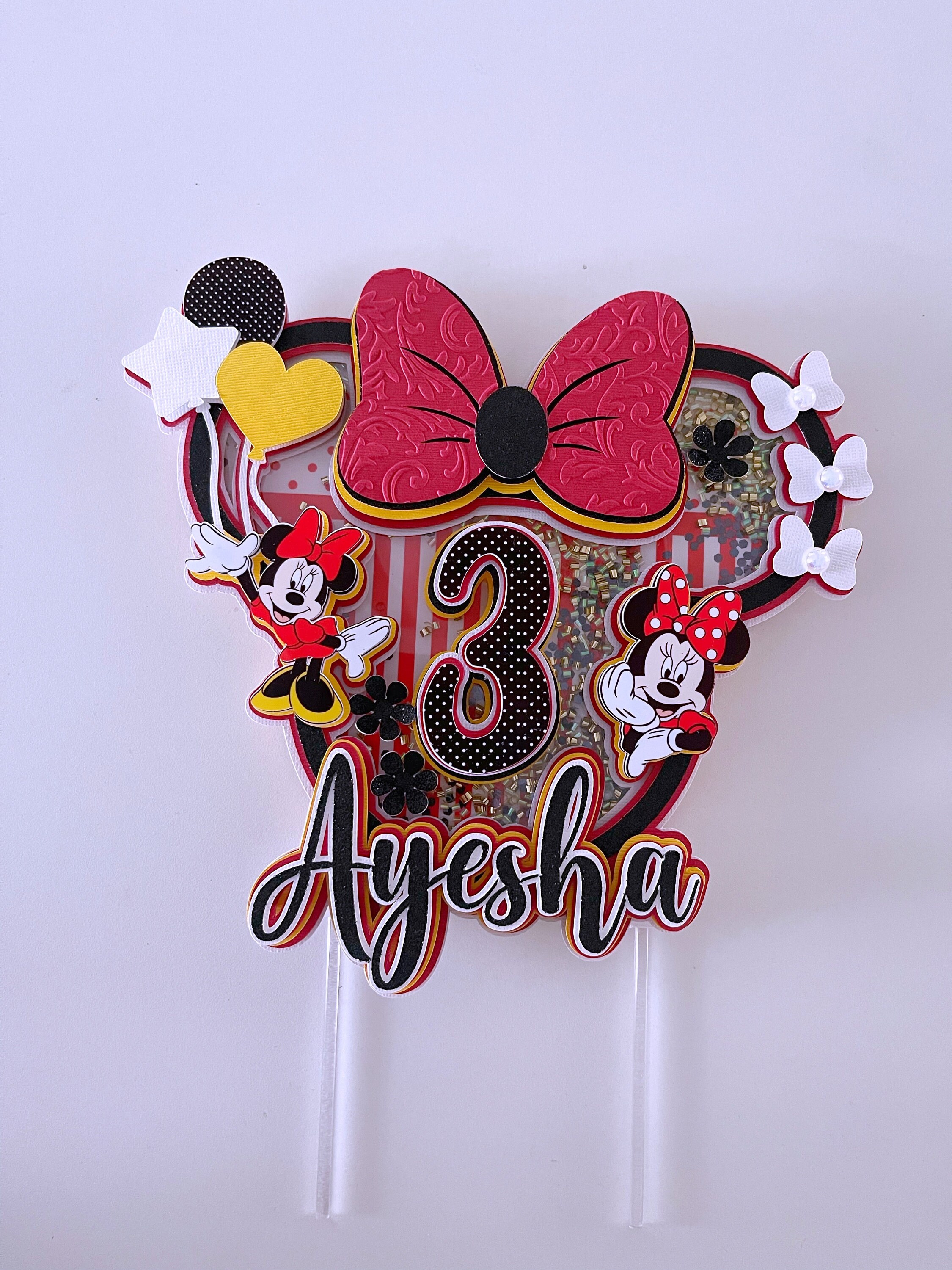 Minnie Mouse Cake Topper, Red Minnie Cake Topper, Minnie Theme Birthday, Pink Minnie Topper, Minnie Gold Topper, Minnie Party Decoratios