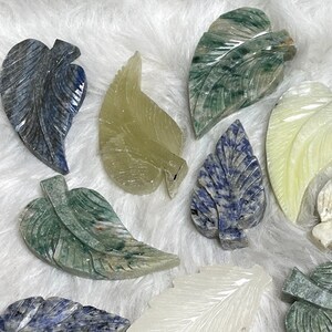 Crystal leaf carvings