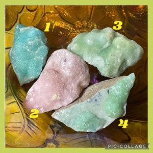 Pink & blue aragonite rough chunks