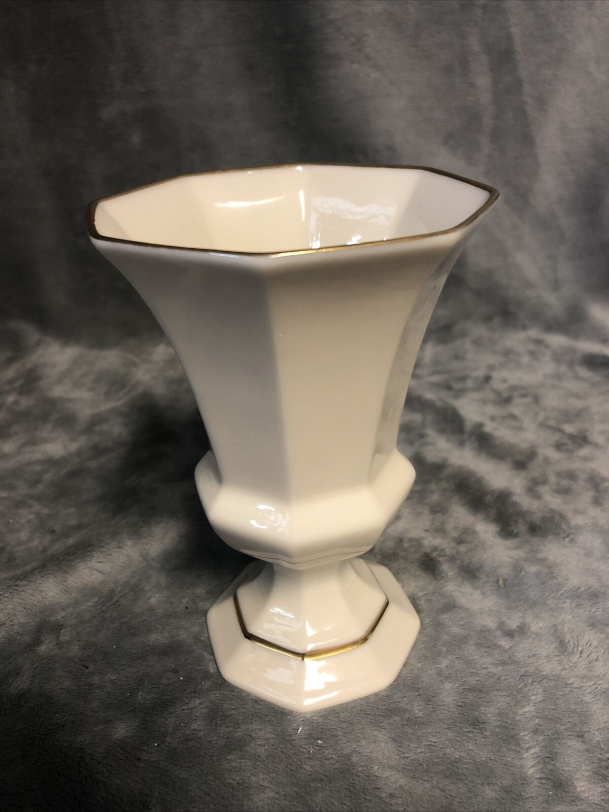 LENOX China Vase 5.5 Gold Trim Octagonal Etsy