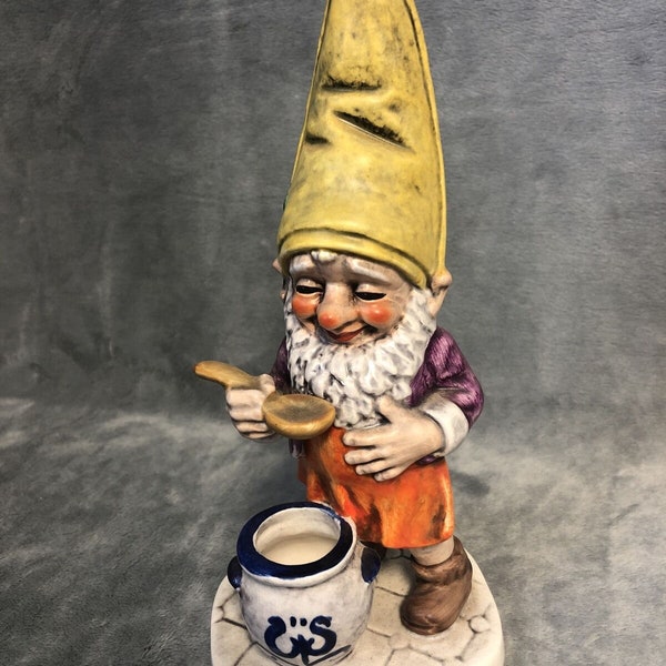 GOEBEL Co Boys Adorable Gnome Sam The Gourmet Well 505 Figurine W. Germany 1970