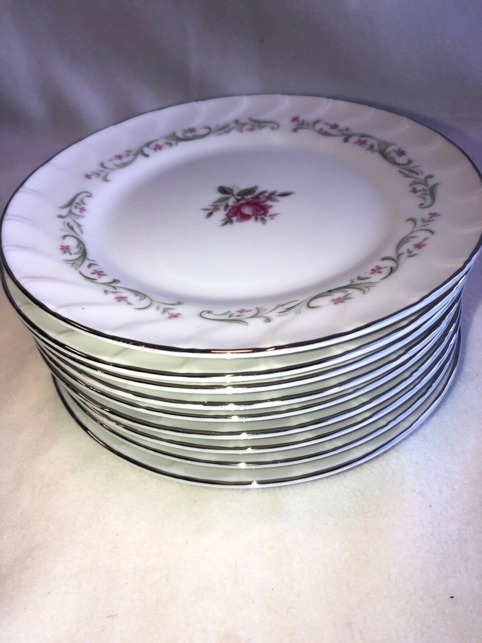 Royal Swirl by FINE CHINA of JAPAN Set of 9 Bread Plates 6.5 Etsy