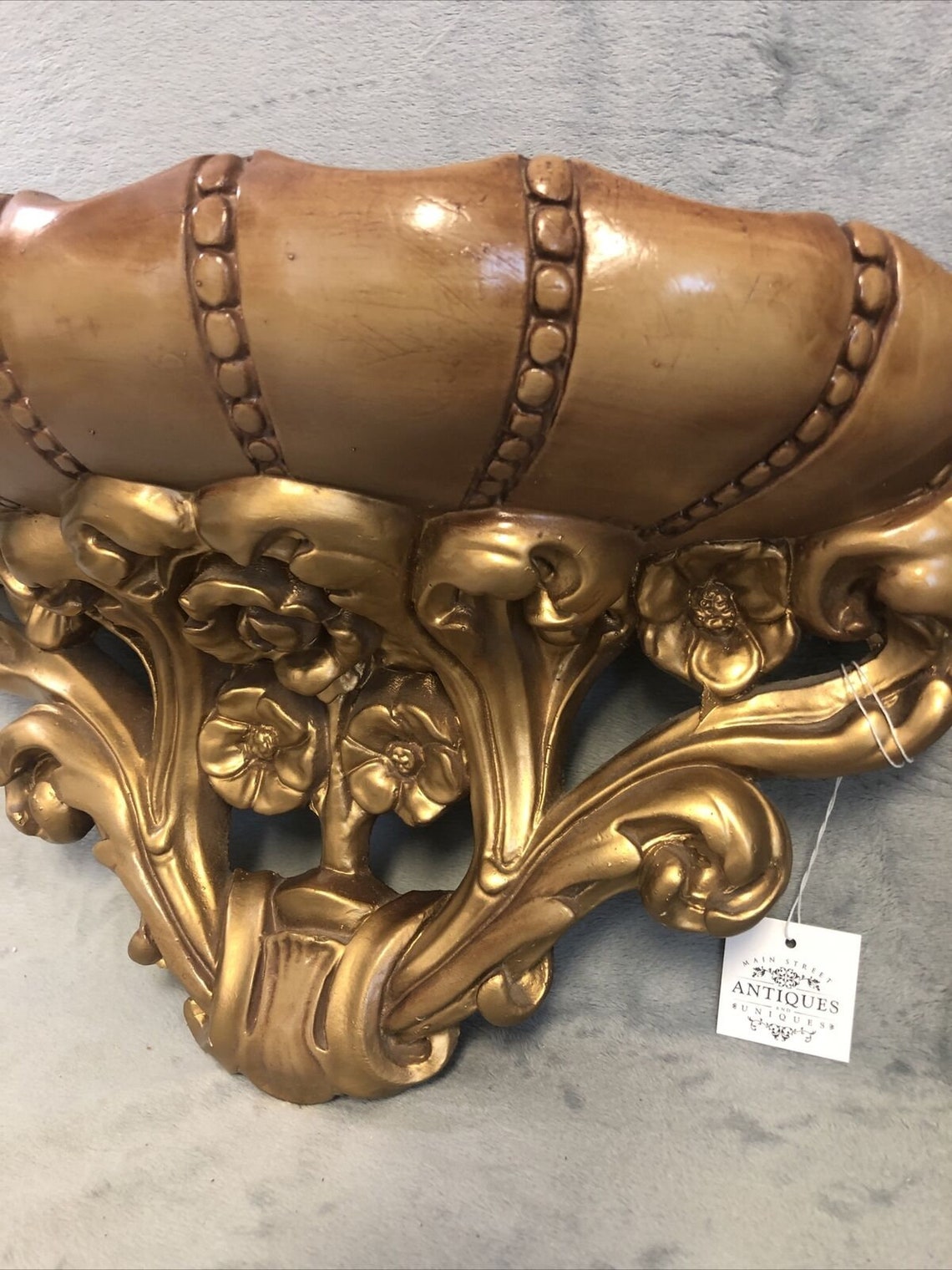 Hollywood Regency Wall Shelf Sconce Gold Chalk Ware Plaster Etsy