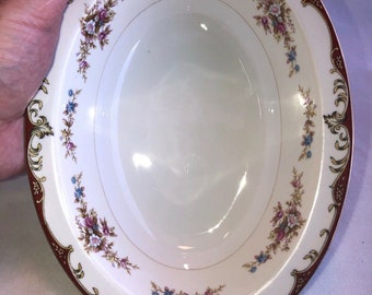 HIRA CHINA Occupied Japan Floral SERVING Bowl Gold Trim Nice Piece Look