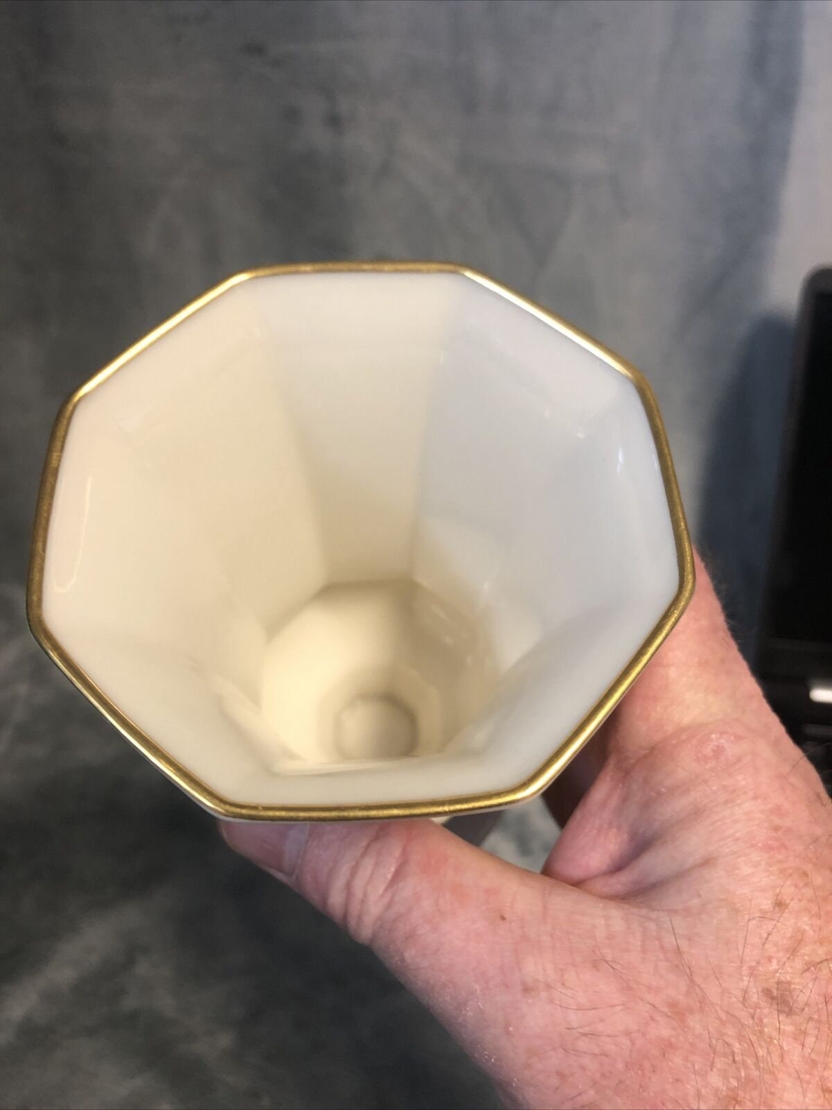 LENOX China Vase 5.5 Gold Trim Octagonal Etsy