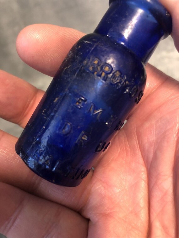 Vintage Bromo Seltzer Bottle 2.75 Cobalt Blue Emerson Drug Etsy