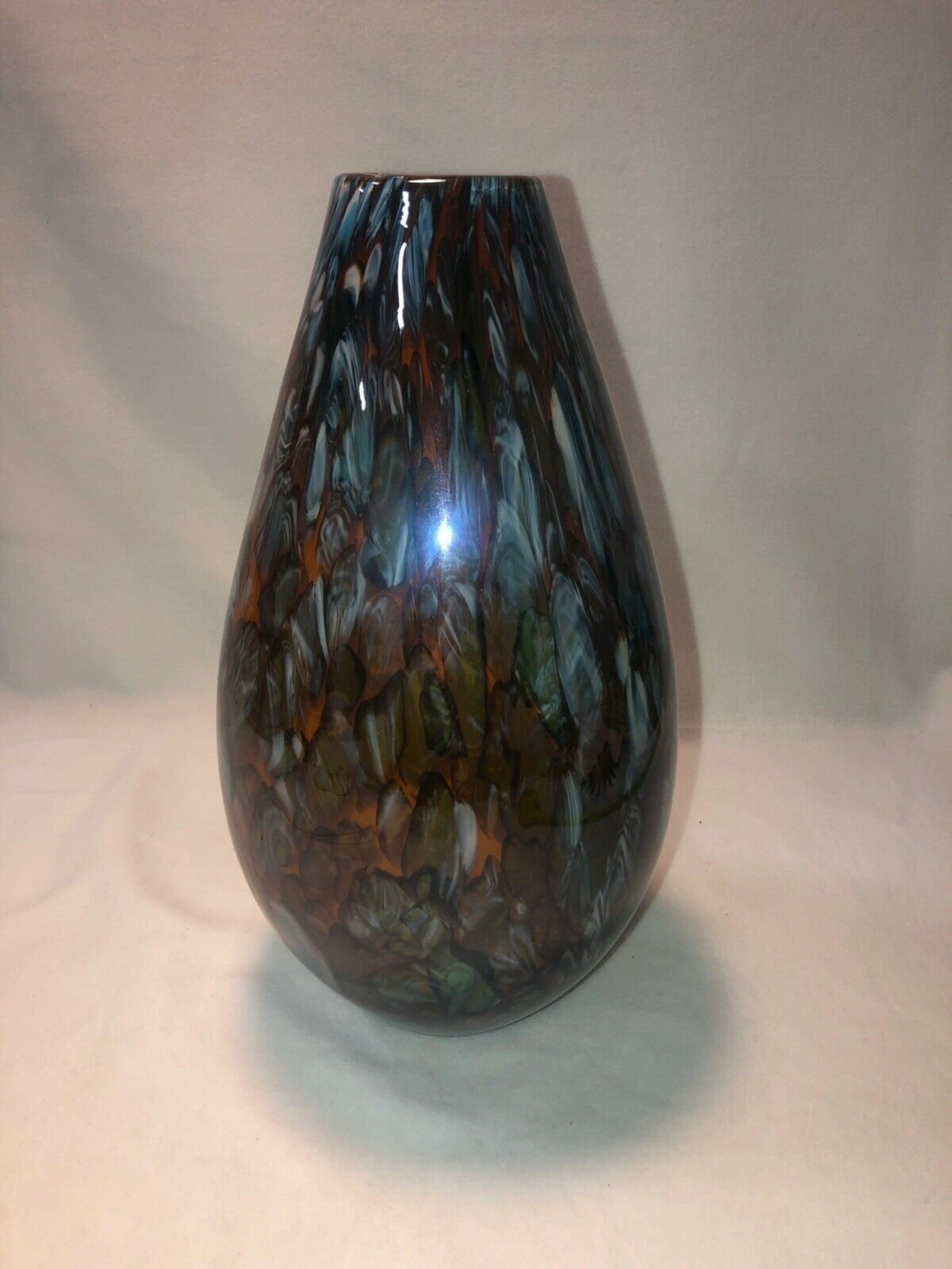 Vintage Hand Blown Art Glass Vase Confetti Studio 13.5 Tall Etsy UK