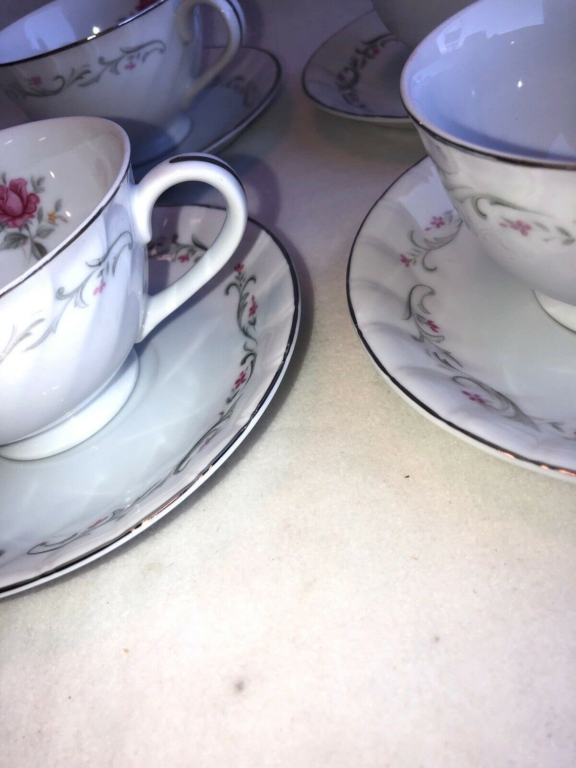 Royal Swirl by Fine China Of Japan Set Of 4 Cups And Saucers Etsy