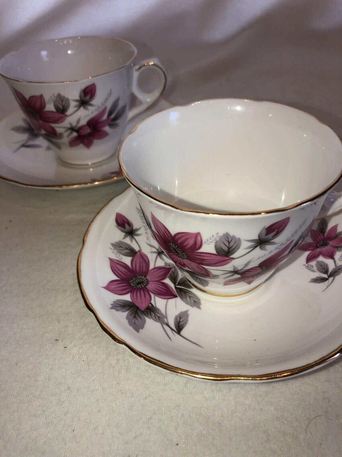 3 Royal Kent Bone China Tea Cup and Saucer Dogwood Made in Etsy