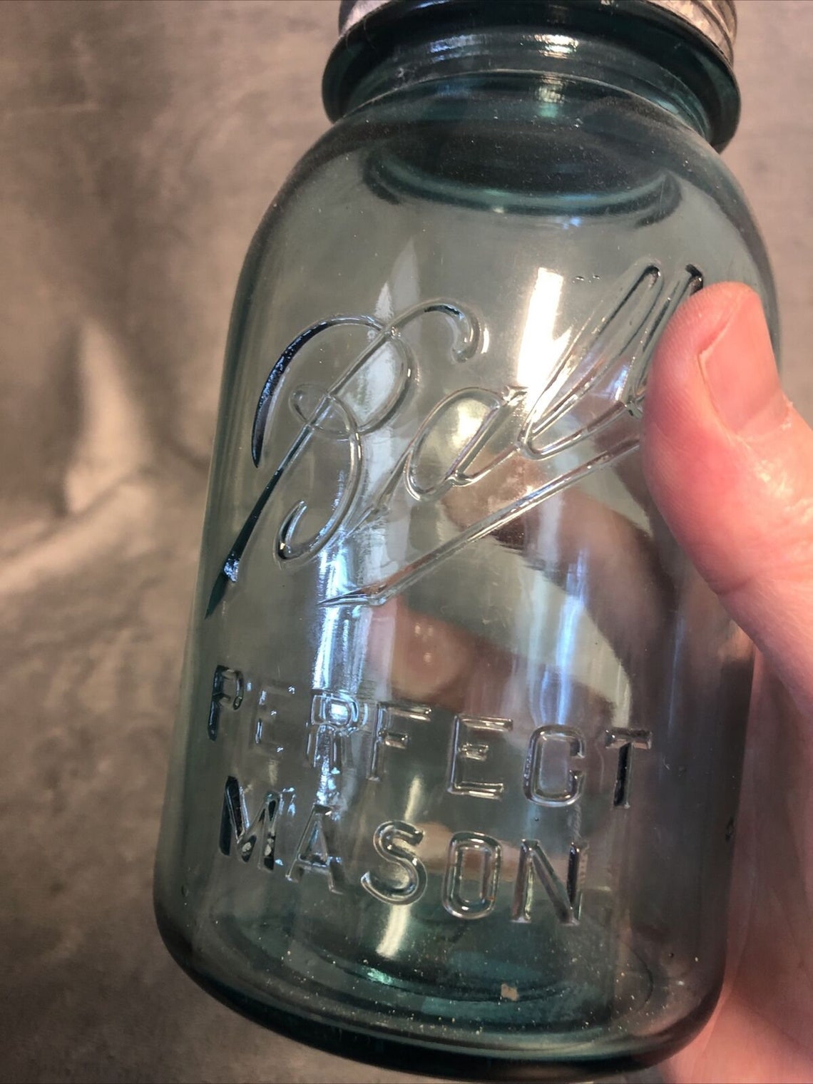 Vintage Blue Ball Perfect Mason Jar with Zinc Lid 7.5 Marked Etsy