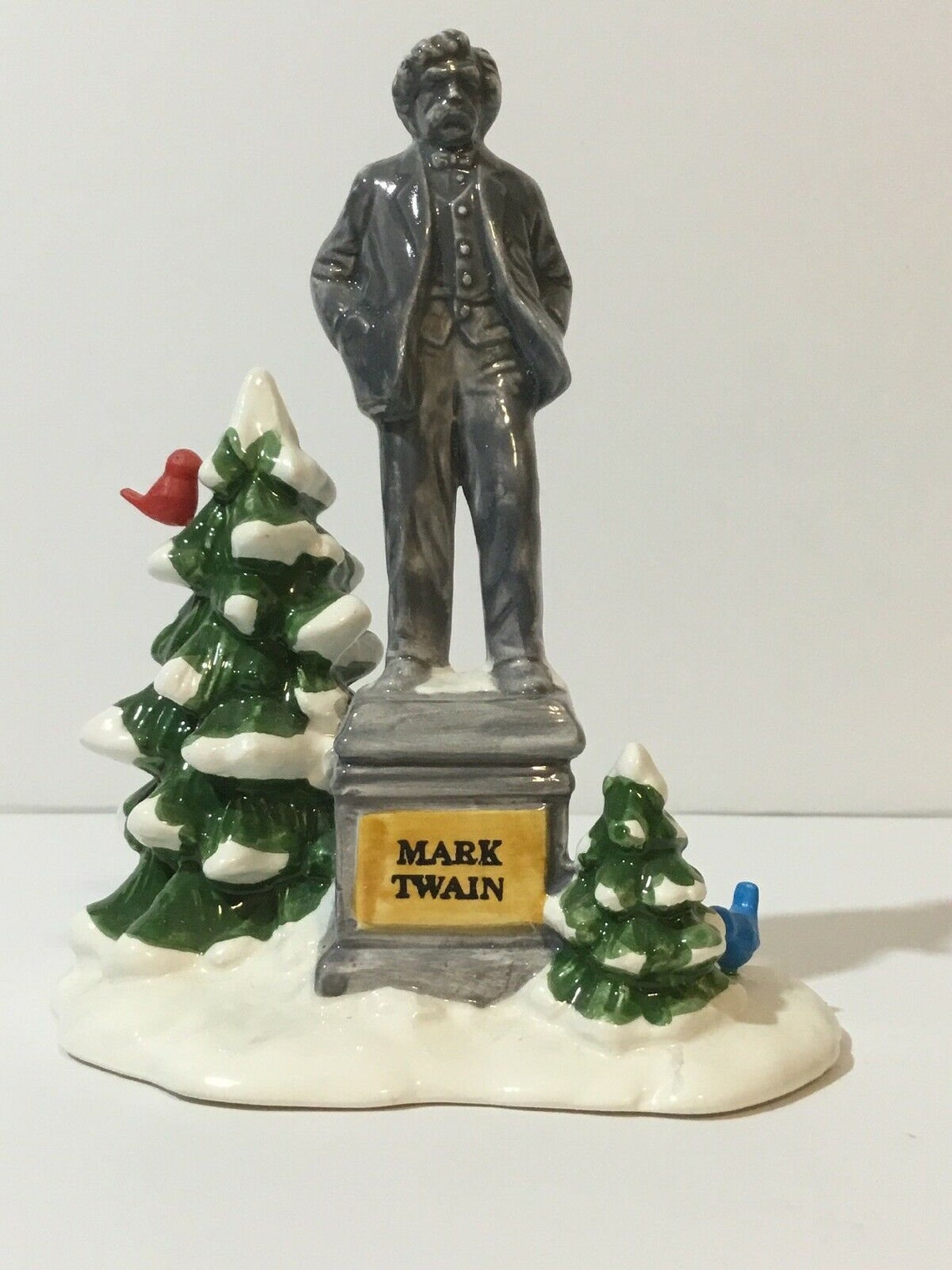 Department 56 Snow Village Accessories Statue of Mark Twain Etsy