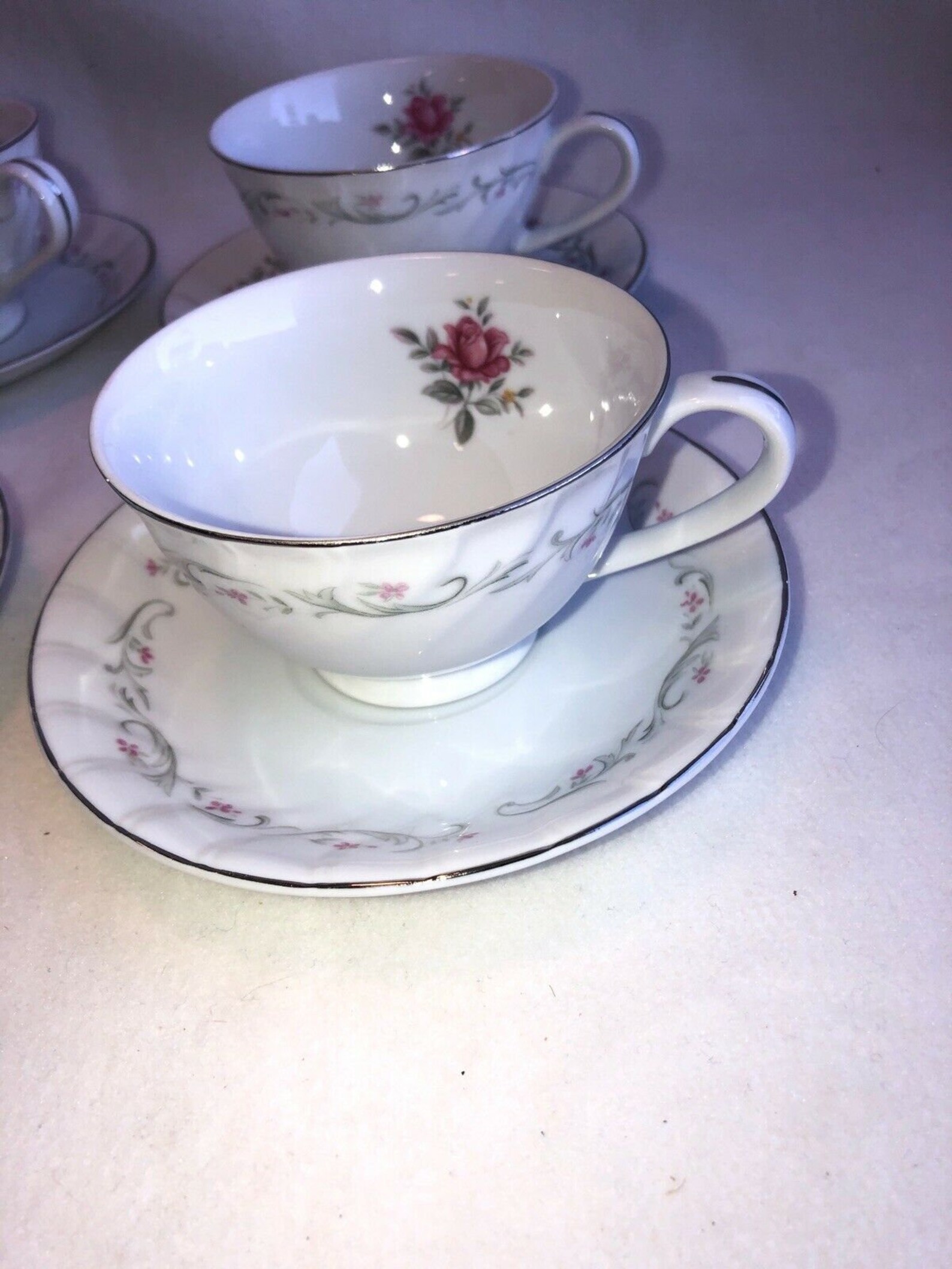 Royal Swirl by Fine China of Japan Set of 4 Cups and Saucers Etsy