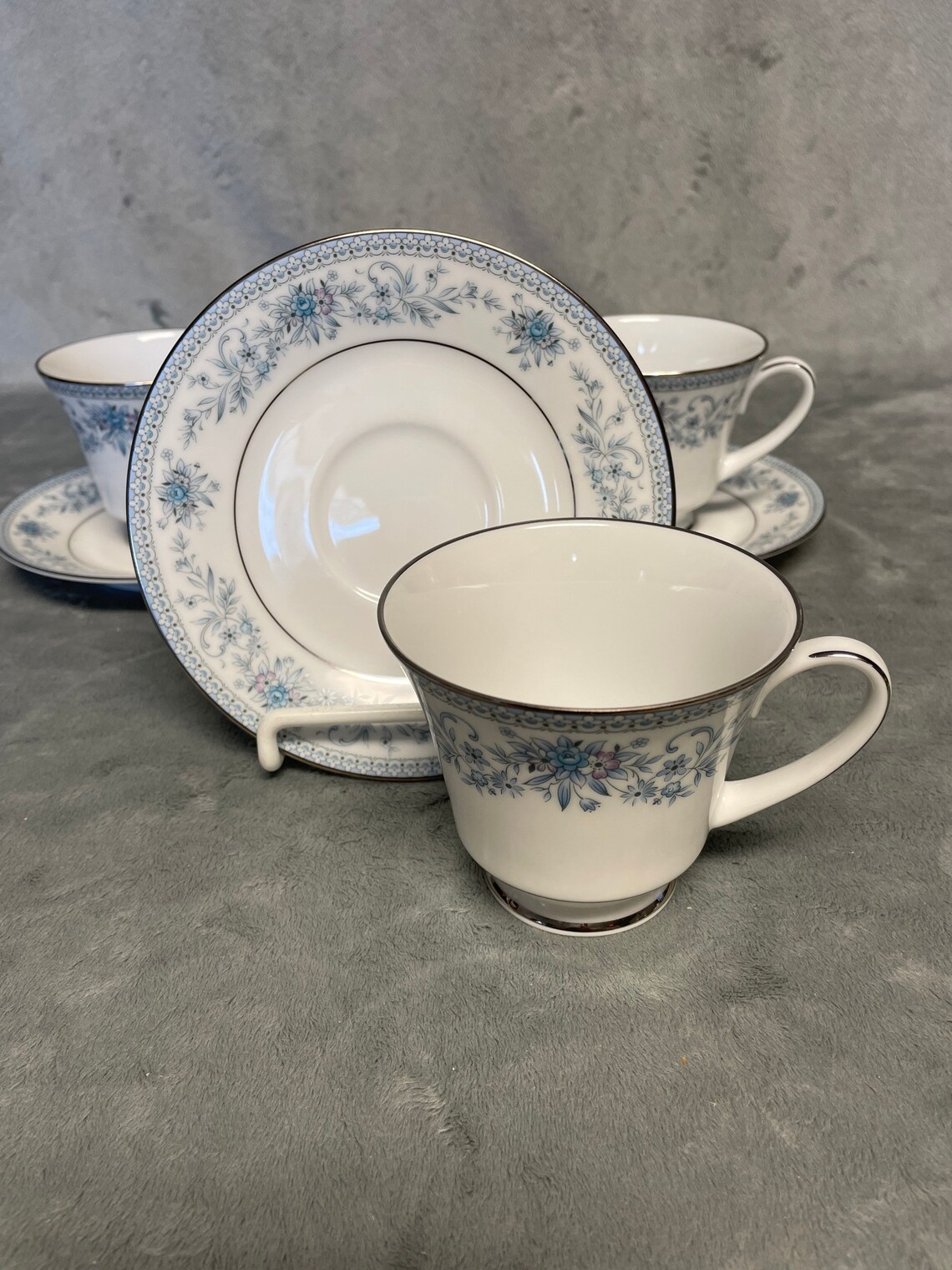 Contemporary Fine China by Noritake blue Hill Cup and Saucer Etsy