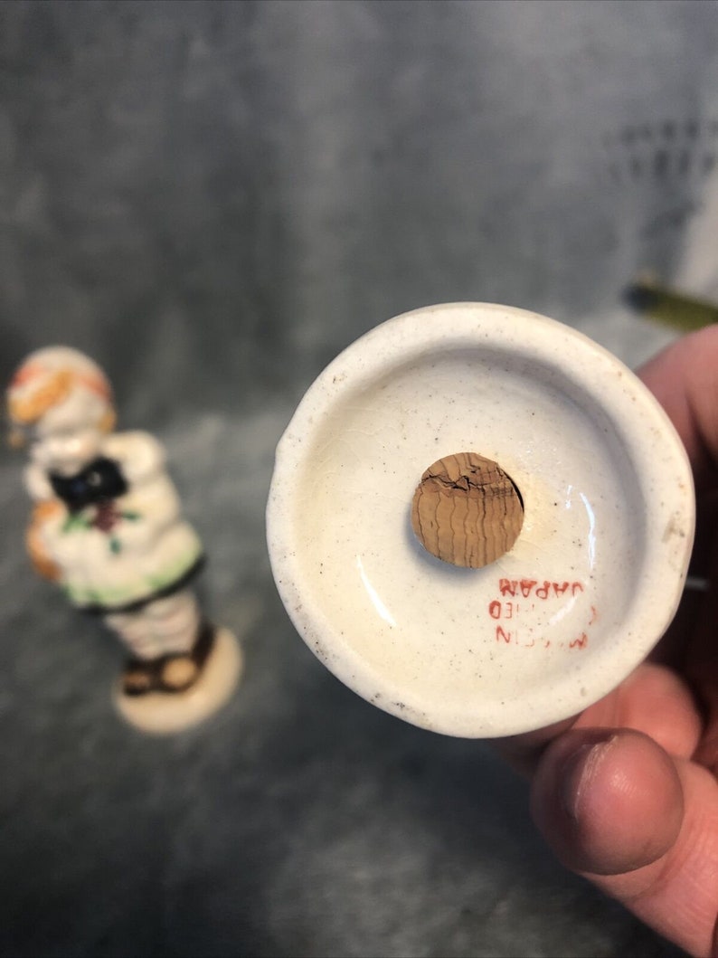 Occupied Japan Hummel Inspired Girl Boy Figurines Salt Pepper Shakers 4.25\u201d