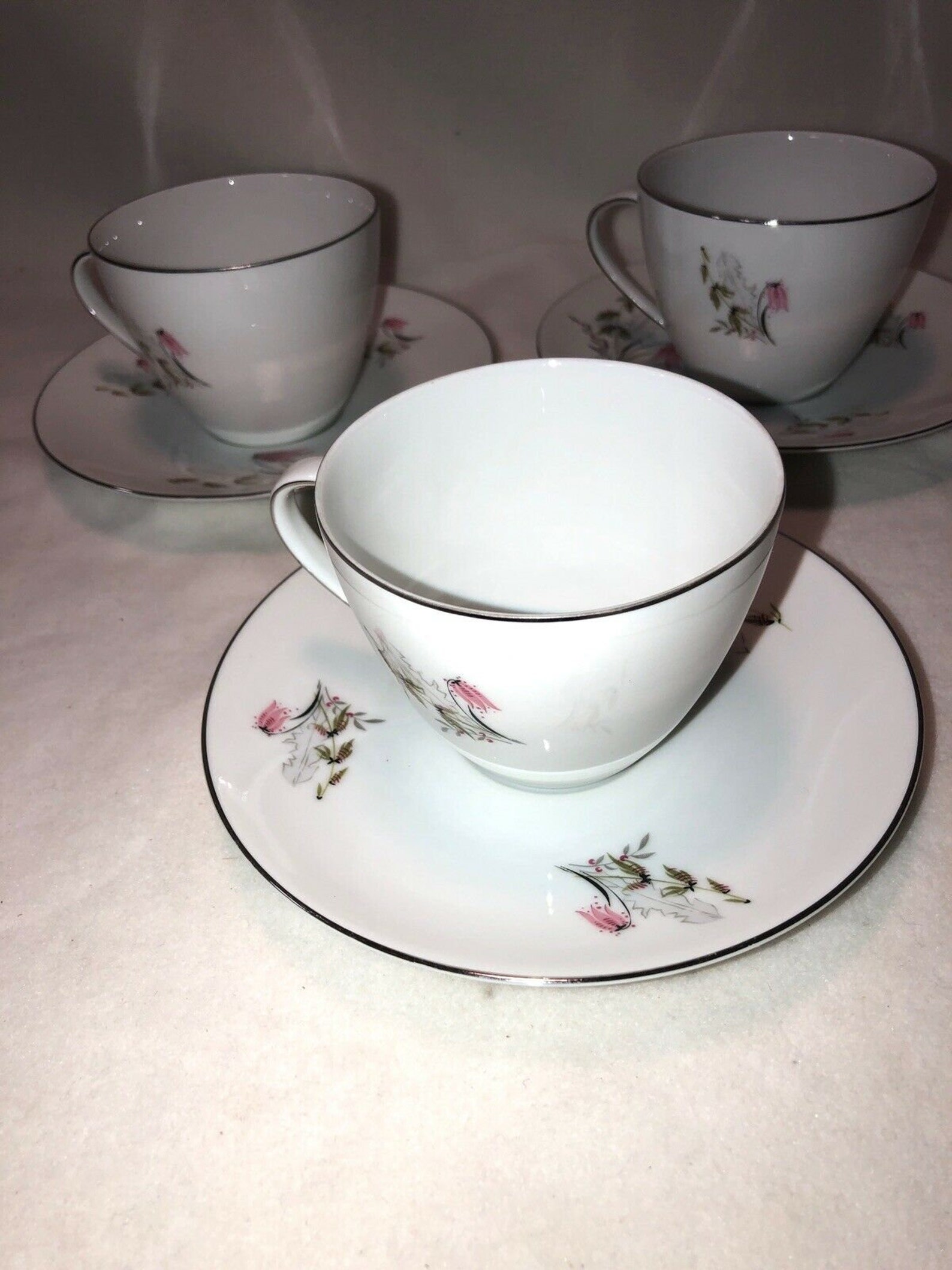 Royal Duchess Fine China Bavaria Germany Mountain Bell 3 Cup & Saucer