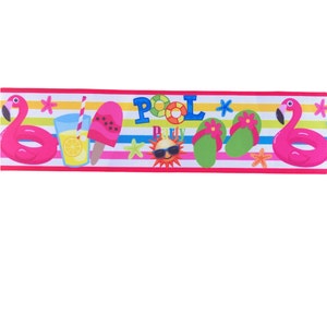 3” grosgrain ribbon ribbon Flamingo summer