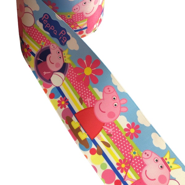 Craft supply Grosgrain Printed 3 inches Ribbon Peppa pig