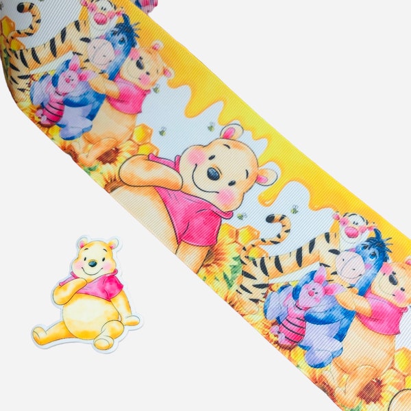 Craft supply Grosgrain Printed 3 inches Ribbon Winnie Pooh