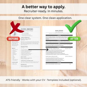 Améliorez votre CV rapidement | Modèle de CV ATS + Lettre de motivation + Suggestions ChatGPT | Système complet de réécriture de CV
