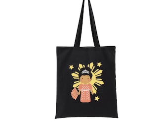 Filipina Filipiana Philippines sun and stars doll tote bag