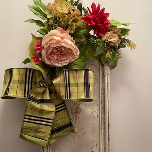 Another Tied Ribbon Window frame ornate with metal scrolls flowers  fairasilk ribbon