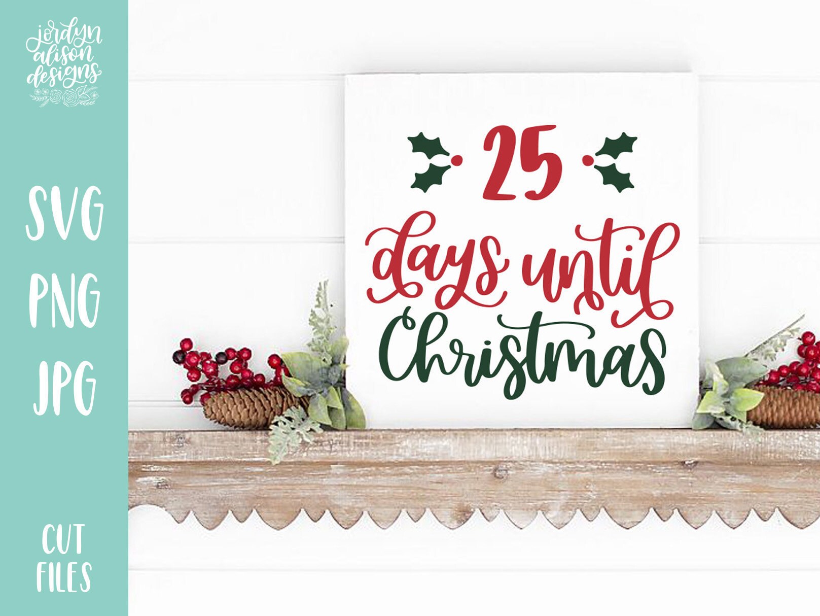 Download Free Days Until Christmas Countdown Svg Hand Lettered Svg Cut Etsy SVG DXF Cut File