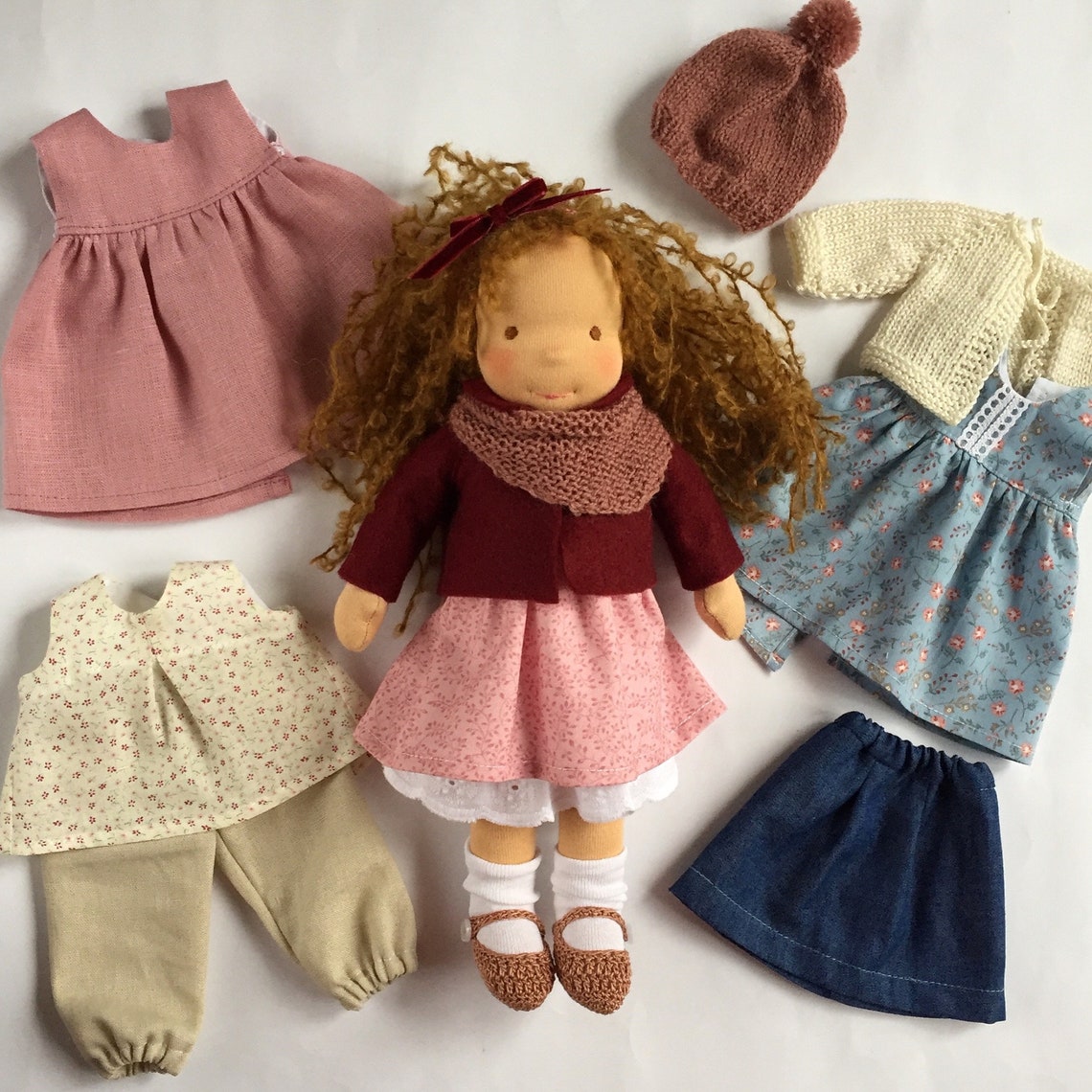 Waldorf Doll 12 inch Big clothes set Custom made Organic toys Etsy