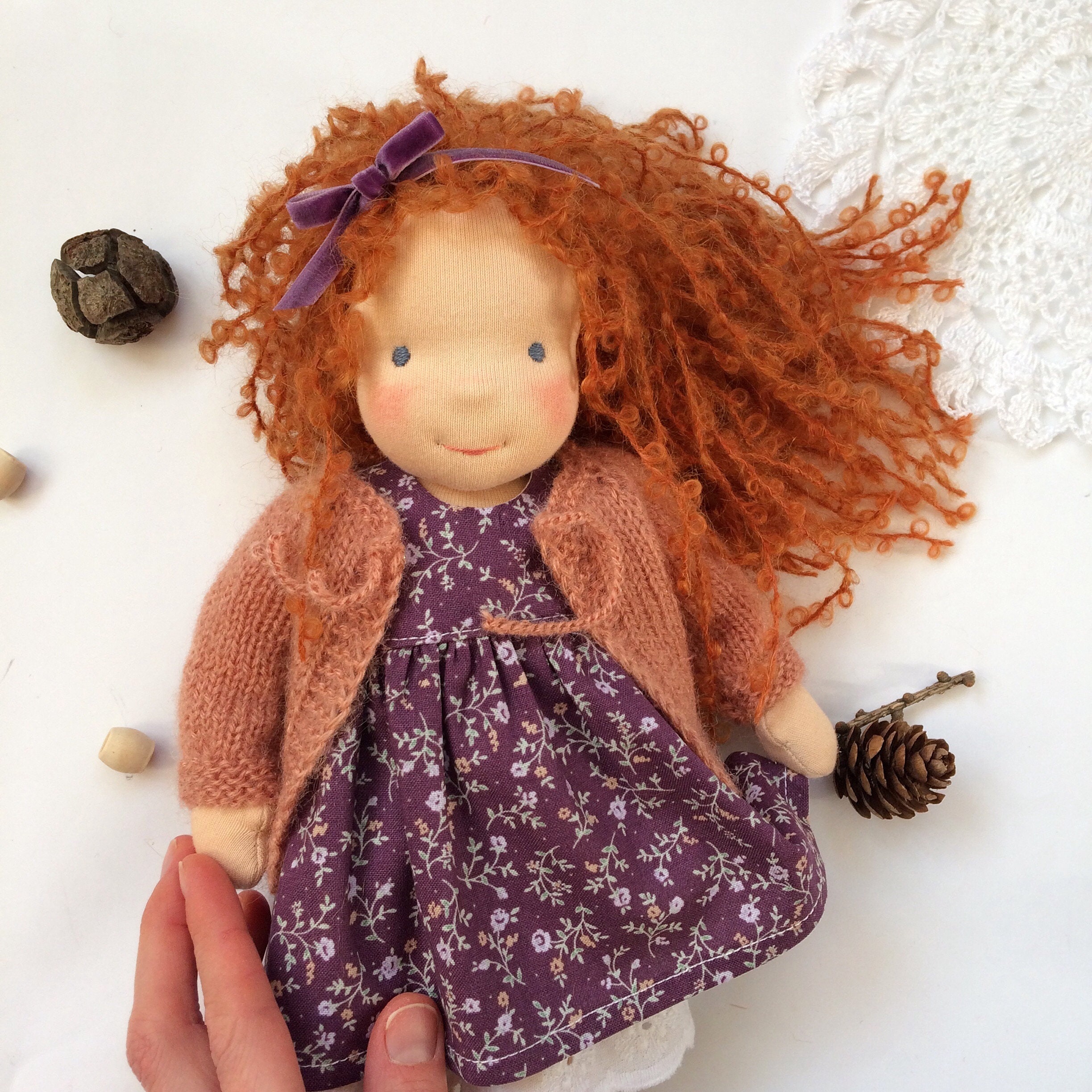 Waldorf Doll 12'' Custom made Cloth doll Organic toys Etsy