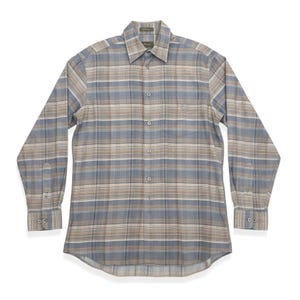 Ermenegildo Zegna Mens Plaid Button Down Shirt Blue Brown Made in Italy Size M