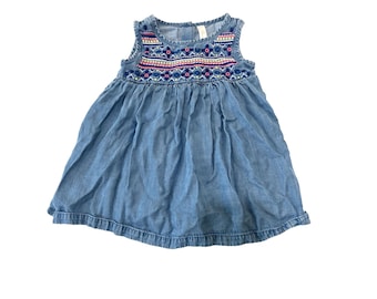 Dollhouse Girls' Denim Peasant Dress - Cap Sleeve Boho Style With Faux Leather Belt (Sizes 7-16) - View #2