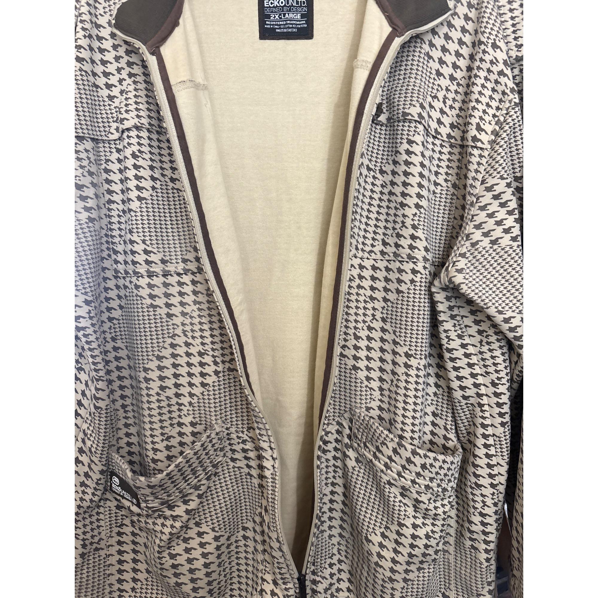 00s houndstooth &amp;check stole′y2k Vintage Y2K House of Dereon Houndstooth Plaid Jacket Coat