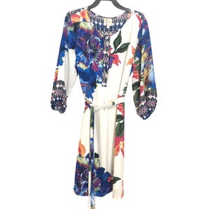 fig and flower embroidered dress Fig floral green dress