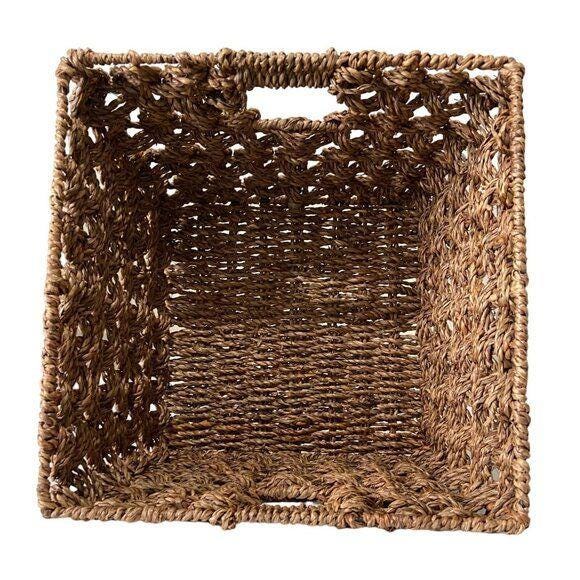 Handwoven Natural Seagrass Basket With Handles for Storage or ...
