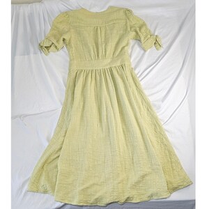 Free People Love Of My Life Midi Dress Med Lime Green Textured Cotton OB659932 image 4