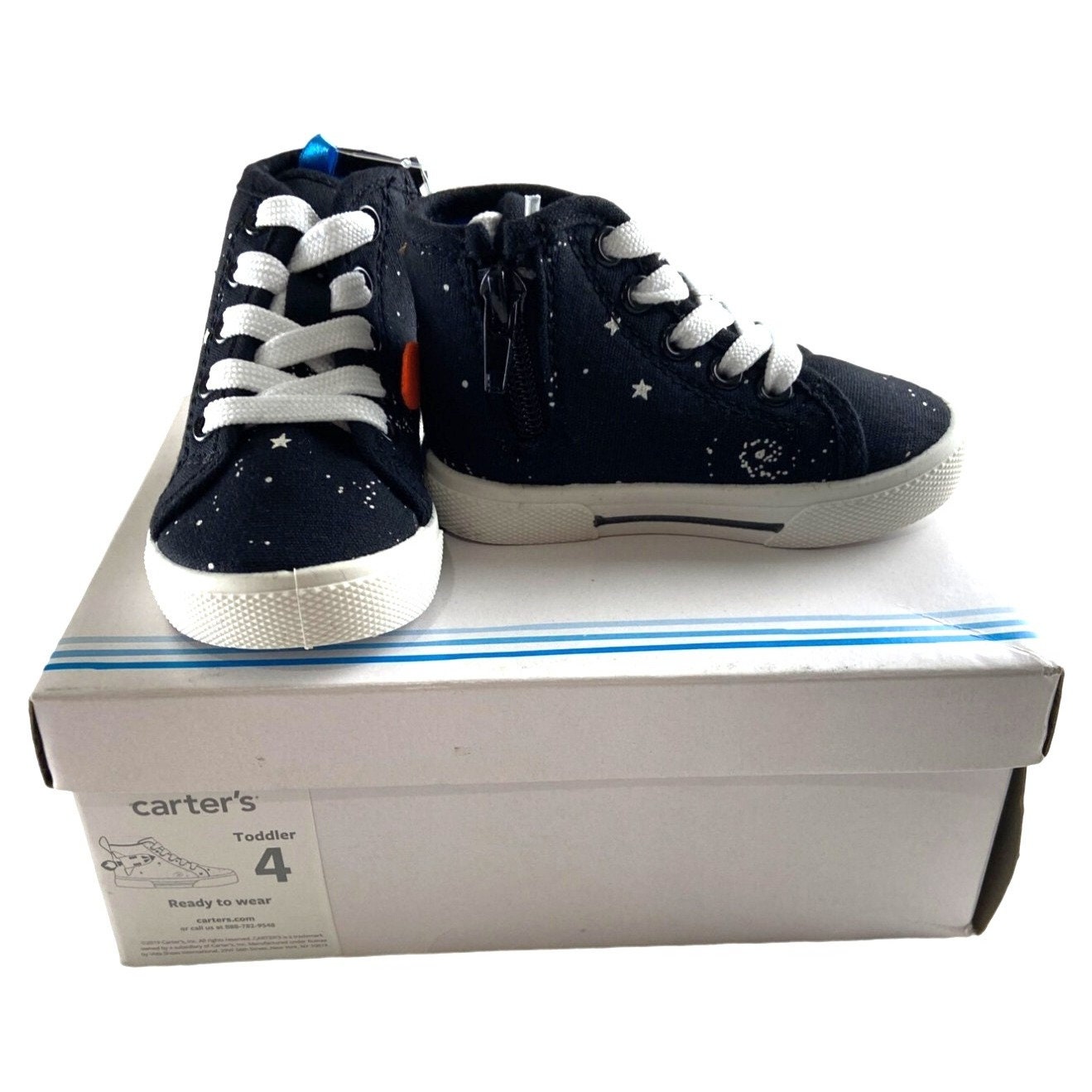 Carter's Toddler High Top Sneakers Space Rocket Print Size