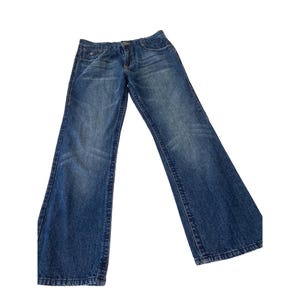 Carbon Black Mens Denim Jeans 32x32 Distressed Cross Pocket Design Cotton