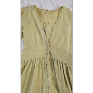 Free People Love Of My Life Midi Dress Med Lime Green Textured Cotton OB659932 image 5