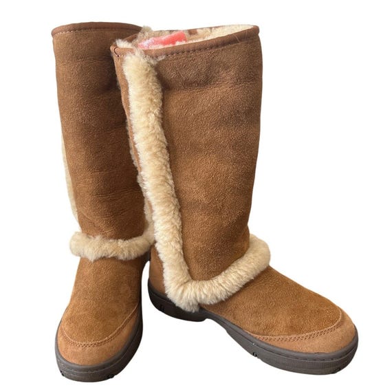 UGG Australia Sunburst Tall 5218 Chestnut Suede Shearling Boots