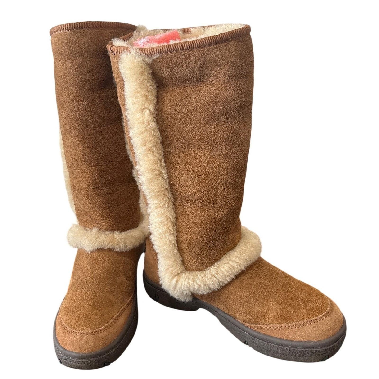 UGG Australia Sunburst Tall 5218 Chestnut Suede Shearling Boots