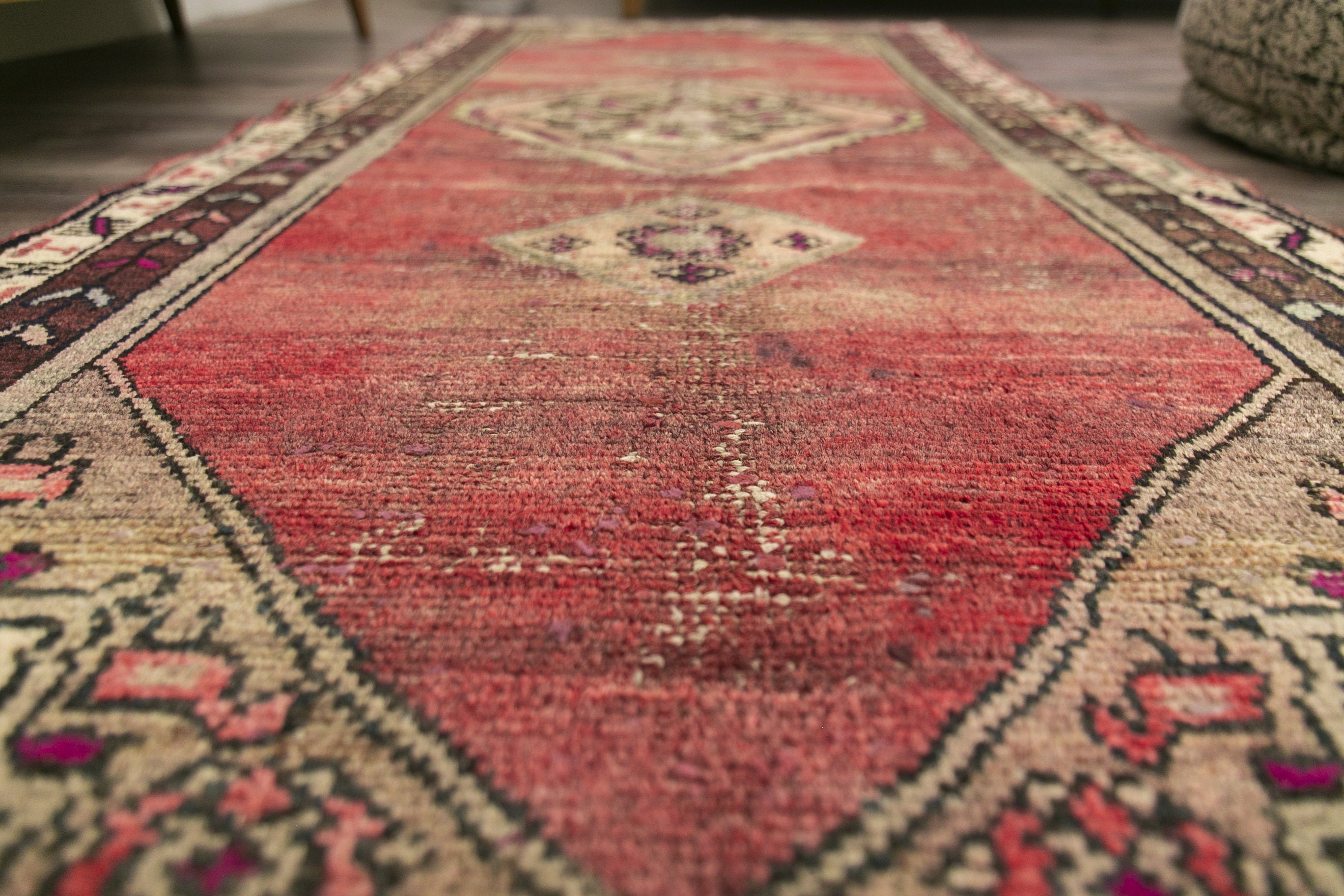 6.2 x 2.9 ft 192 x 91 cm Oushak Rug Vintage Turkish Rug Etsy